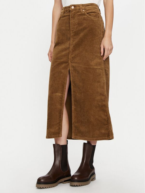 Wrangler Wrangler Midi suknja 112356436 Smeđa Regular Fit