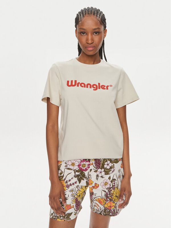 Wrangler Wrangler T-shirt 112350305 Écru Regular Fit