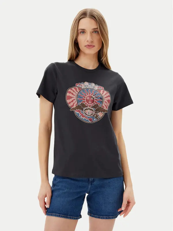 Wrangler Wrangler T-shirt Graphic 112362563 Crna Regular Fit