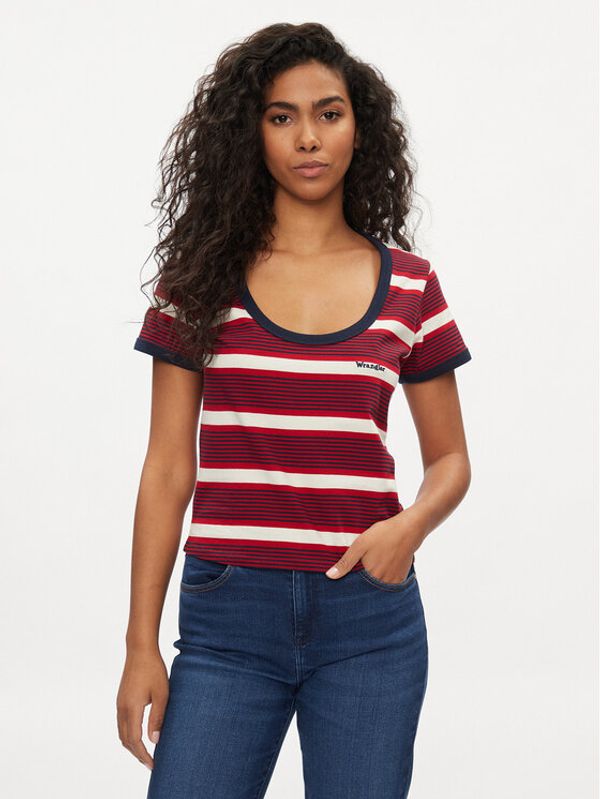 Wrangler Wrangler T-shirt Ringer 112350311 Crvena Slim Fit