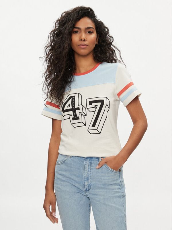 Wrangler Wrangler T-shirt Yoke 112350188 Écru Slim Fit