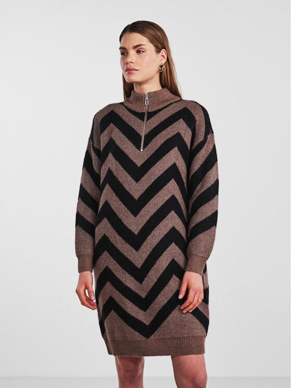 YAS YAS Džemper haljina 26030801 Smeđa Regular Fit