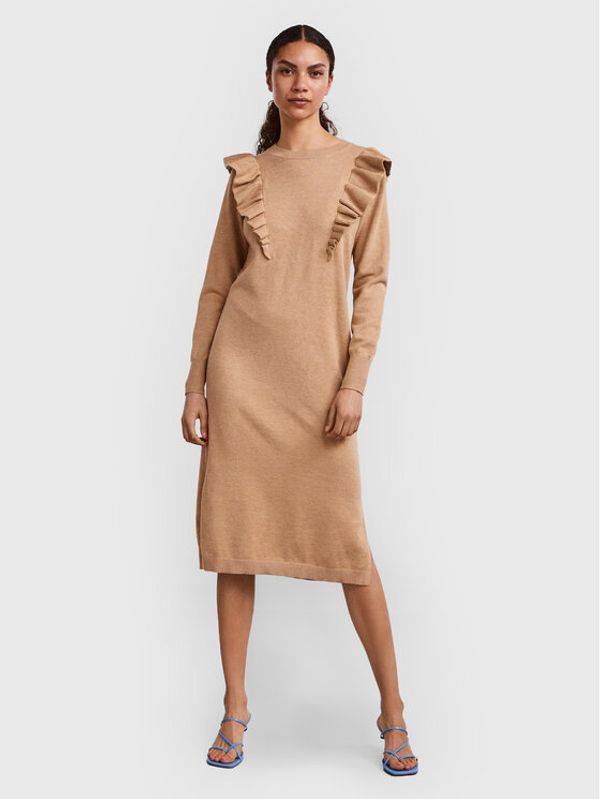 YAS YAS Džemper haljina Hello 26028127 Bež Regular Fit