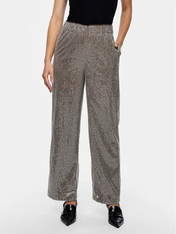 YAS YAS Hlače 26032755 Srebrna Regular Fit