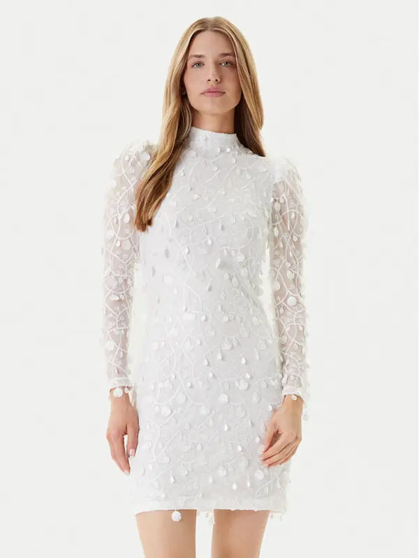YAS YAS Koktel haljina 26030914 Bijela Slim Fit