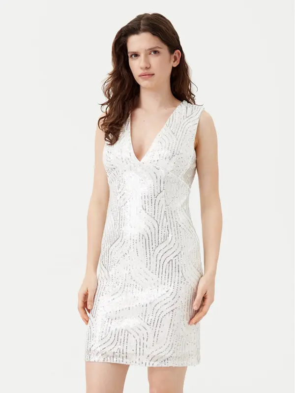 YAS YAS Koktel haljina Olga 26036725 Srebrna Regular Fit