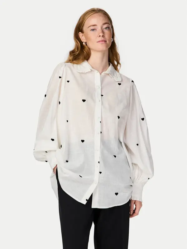 YAS YAS Košulja Heart 26027777 Bijela Regular Fit