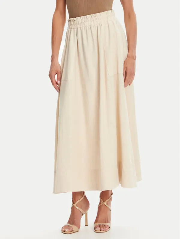 YAS YAS Maxi suknja Flaxy 26036370 Bež Regular Fit