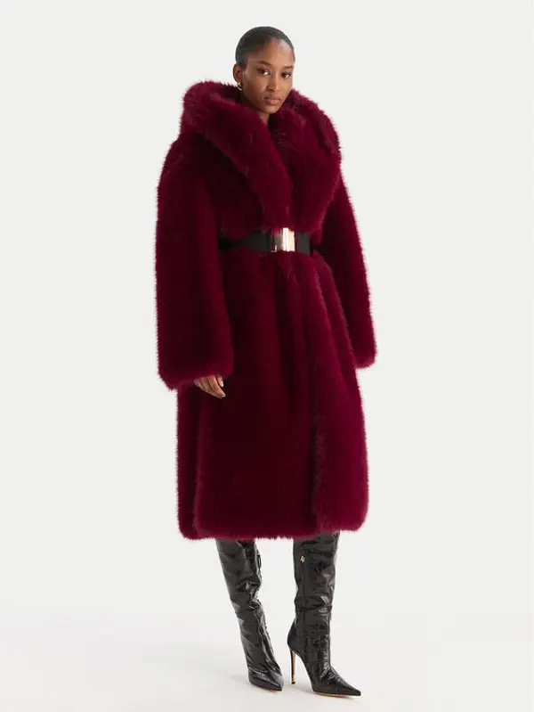 YES LONDON YES LONDON Krzno ECO/035 Tamnocrvena Regular Fit