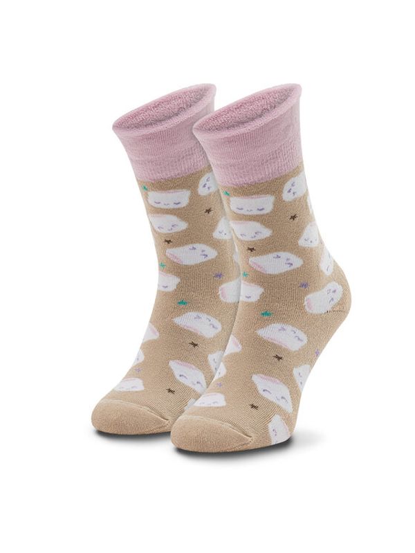 Zooksy Zooksy Visoke unisex čarape Warm Winter Marshmallows Bež