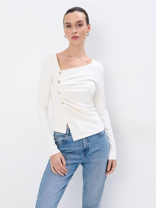 Mohito Mohito - Bluza asimetričnog izreza - krem