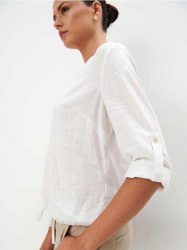 Mohito Mohito - Bluza od mješavine lana - bijela