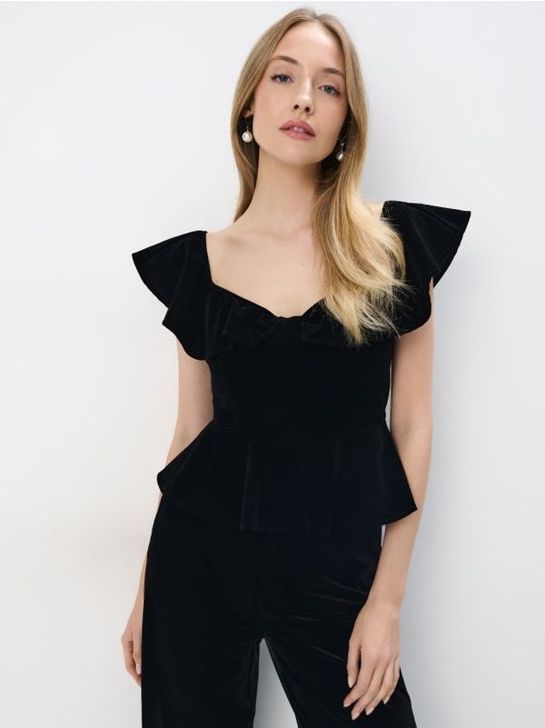 Mohito Mohito - Bluza od velura - crna