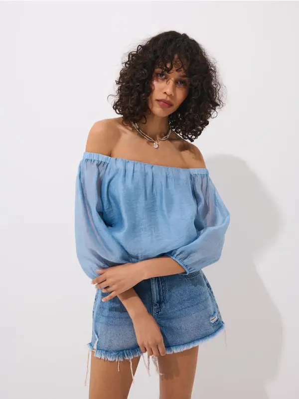 Mohito Mohito - Bluza otvorenih ramena - plava