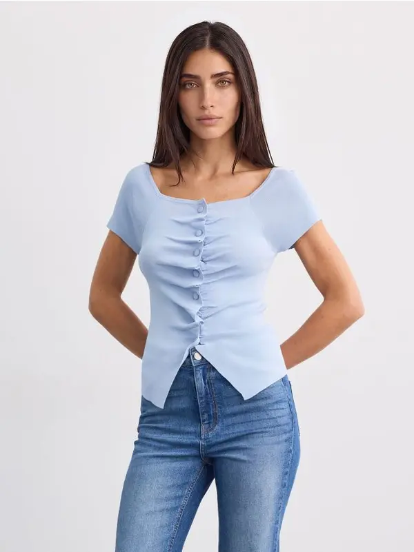 Mohito Mohito - Bluza s gumbima - plava