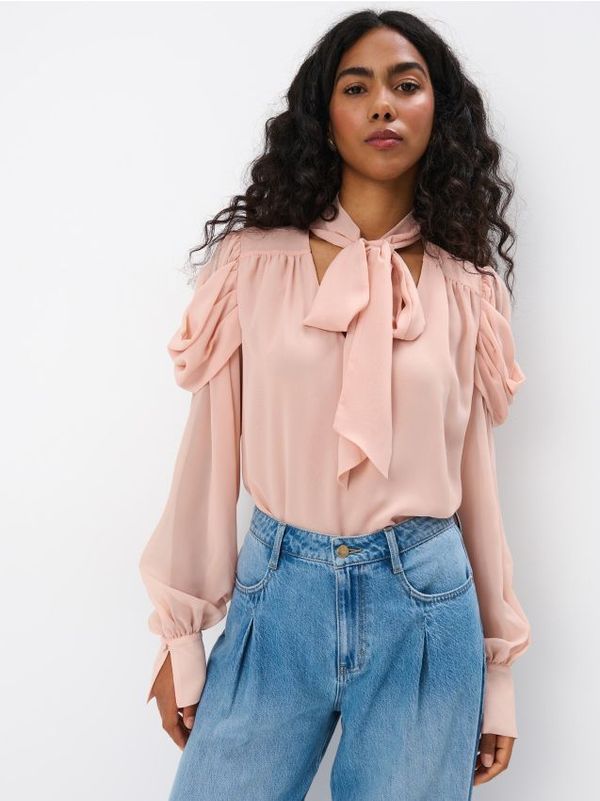 Mohito Mohito - Bluza s mašnom - pastelno roza