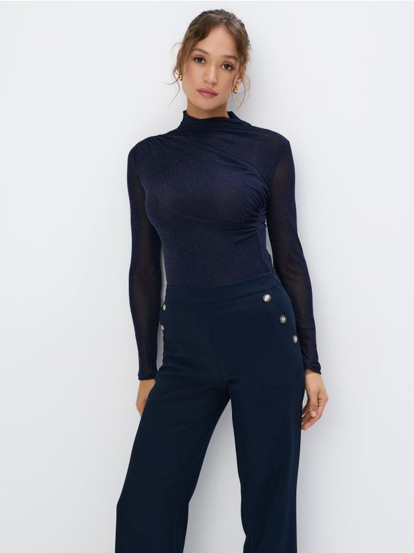 Mohito Mohito - Bluza s metalik nitima - mornarsko plava