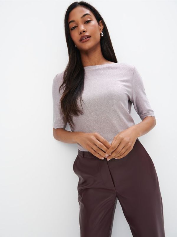 Mohito Mohito - Bluza s metalik nitima - pastelno roza