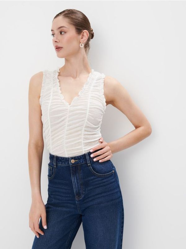 Mohito Mohito - Bluza s naborima - krem