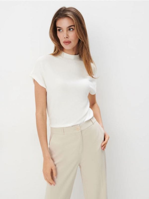 Mohito Mohito - Bluza s ovratnikom-stand-up - krem