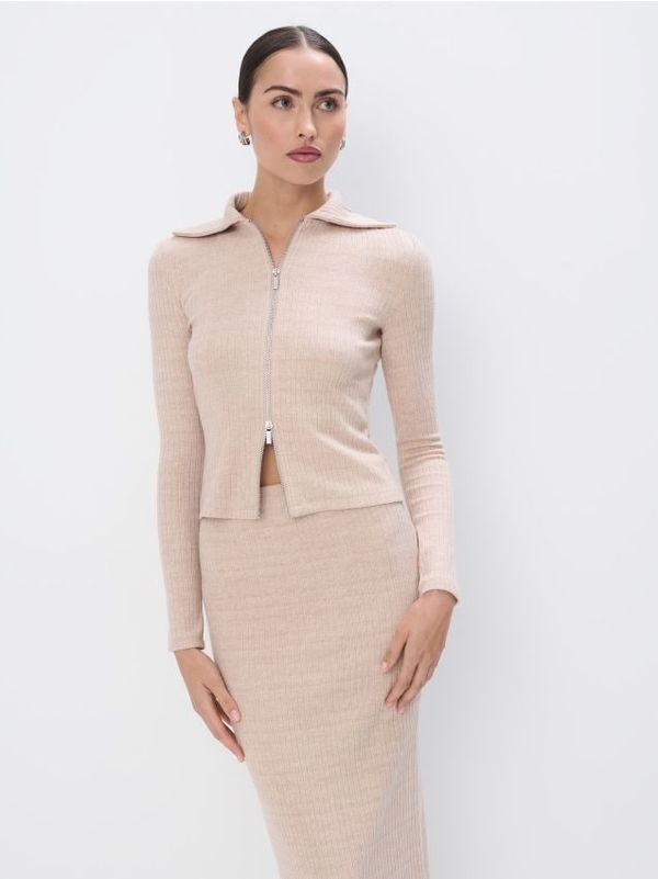 Mohito Mohito - Bluza s patentnim zatvaračem - bež