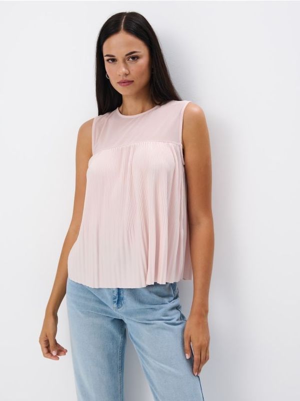 Mohito Mohito - Bluza s plisiranim donjim dijelom - pastelno roza