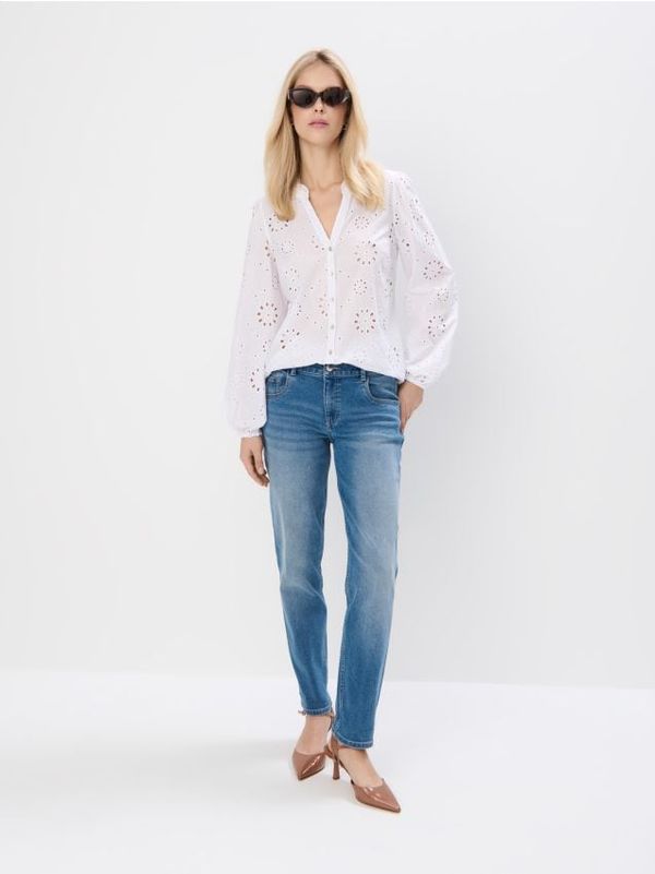 Mohito Mohito - Bluza s rupičastim pletivom - bijela