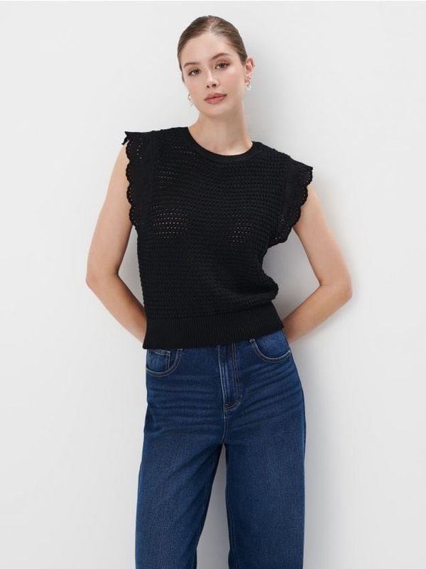 Mohito Mohito - Bluza s rupičastim pletivom - crna