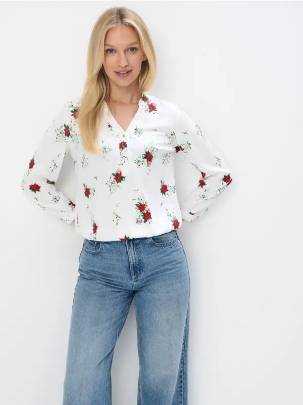 Mohito Mohito - Bluza s V-izrezom - bijela