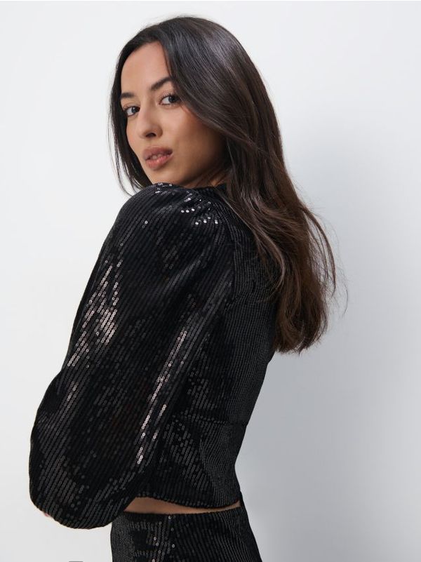 Mohito Mohito - Bluza sa šljokicama - crna