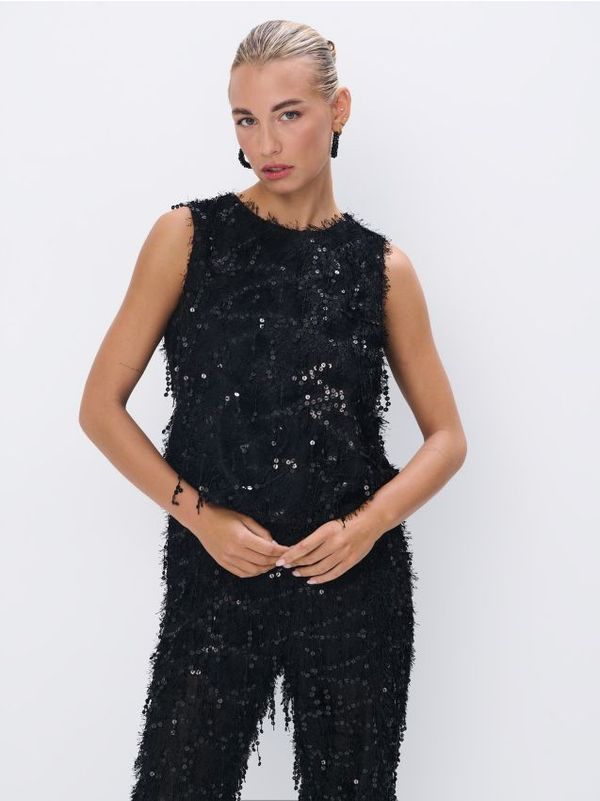 Mohito Mohito - Bluza sa šljokicama - crna