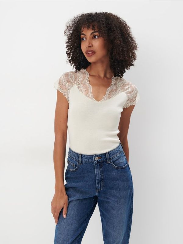 Mohito Mohito - Čipkasta bluza - bež