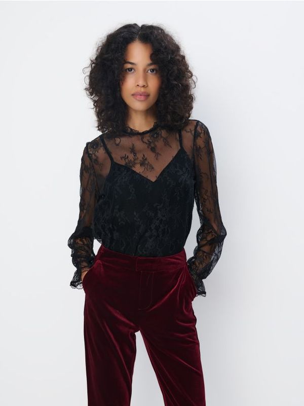 Mohito Mohito - Čipkasta bluza - crna