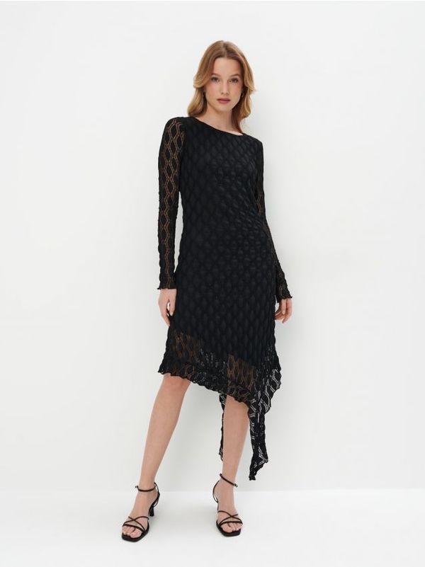 Mohito Mohito - Čipkasta midi haljina - crna