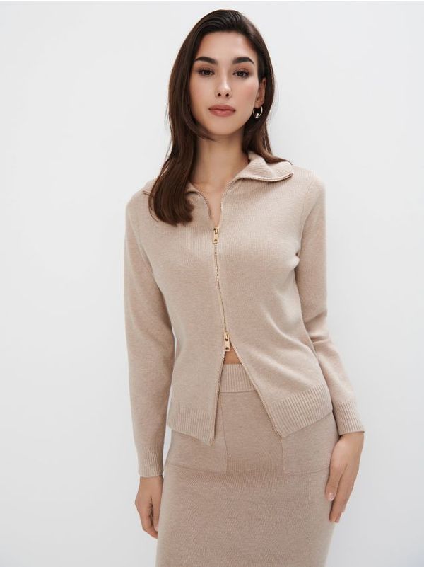 Mohito Mohito - Džemper na kopčanje patentnim zatvaračem - bež