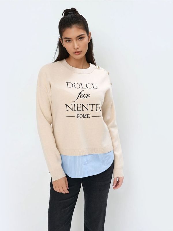 Mohito Mohito - Džemper s košuljom - bež