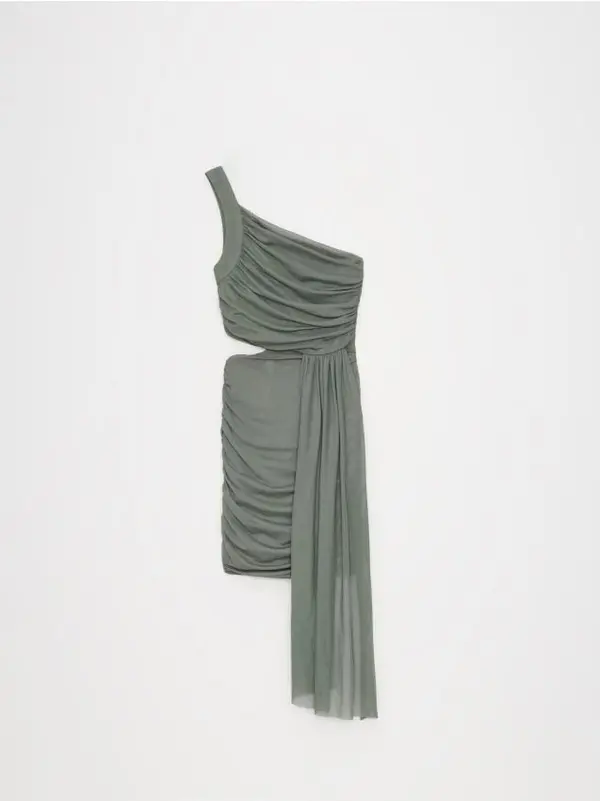 Mohito Mohito - Elegantna mini haljina preko jednog ramena - zelena