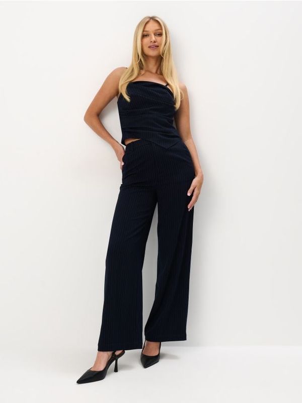 Mohito Mohito - Elegantne hlače širokih nogavica - mornarsko plava