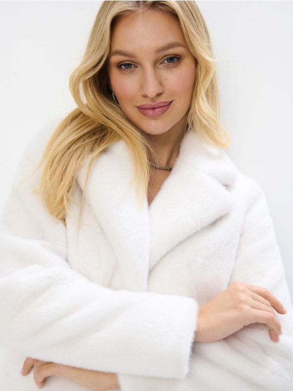 Mohito Mohito - Kaput od umjetnog krzna - krem