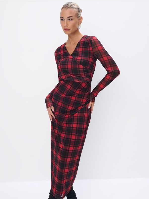 Mohito Mohito - Karirana midi haljina - crvena