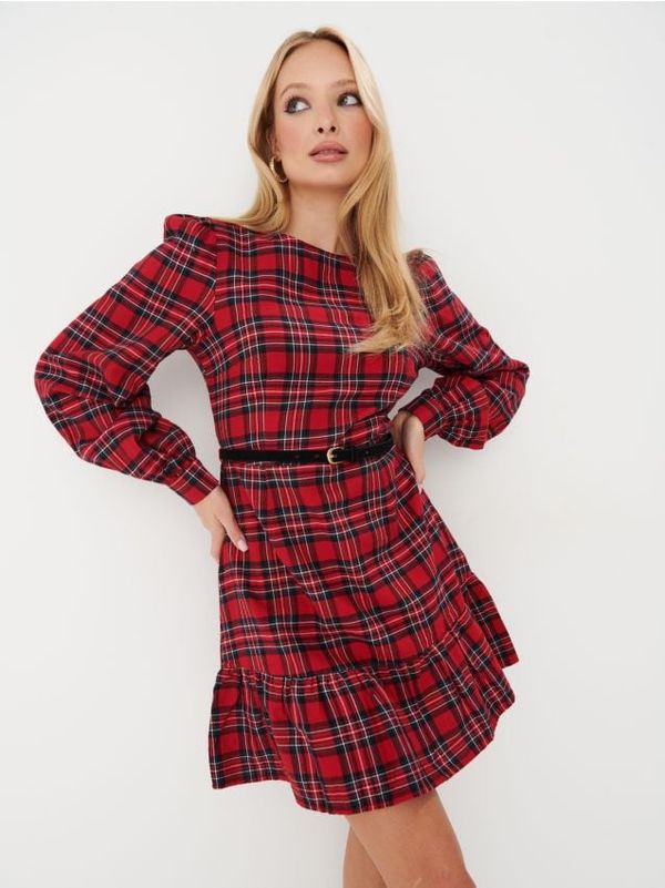 Mohito Mohito - Karirana mini haljina - crvena