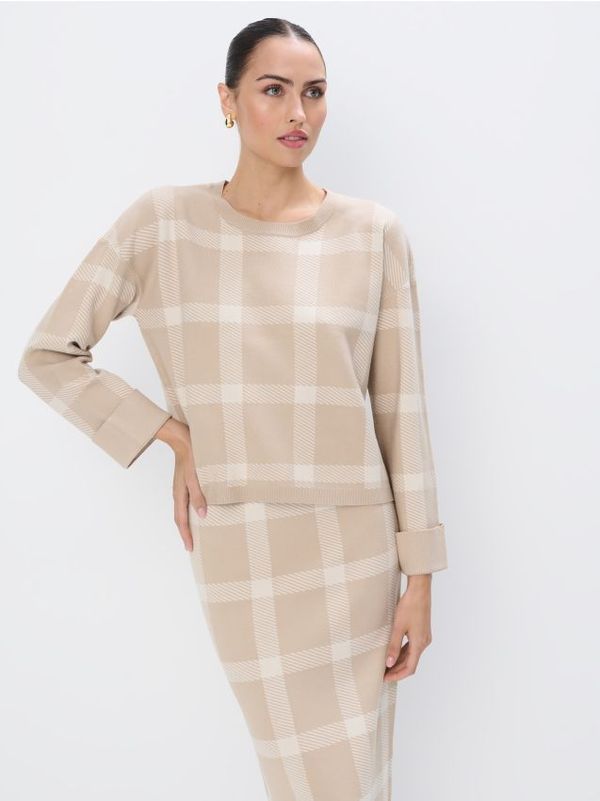 Mohito Mohito - Karirani džemper - bež