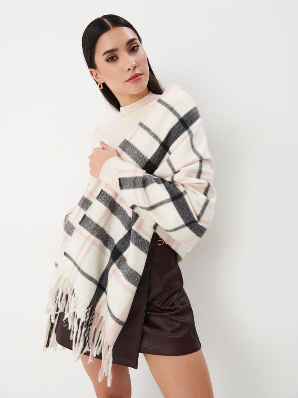 Mohito Mohito - Karirani šal - pastelno roza