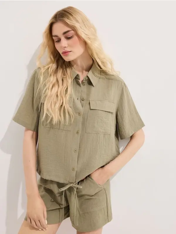 Mohito Mohito - Košulja s kratkim rukavima - khaki