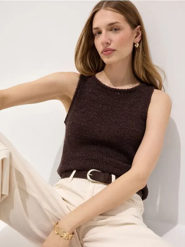 Mohito Mohito - LADIES` SWEATER - tamno smeđa