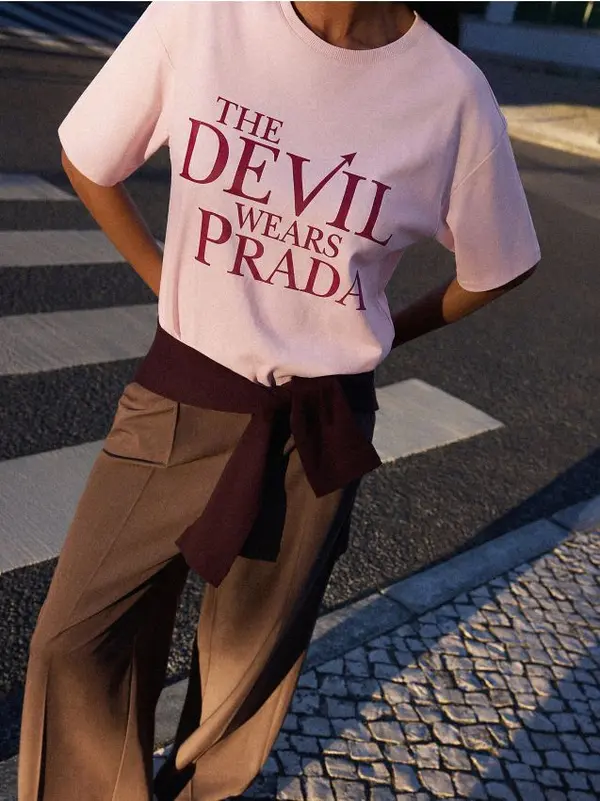 Mohito Mohito - LADIES` T-SHIRT - pastelno roza