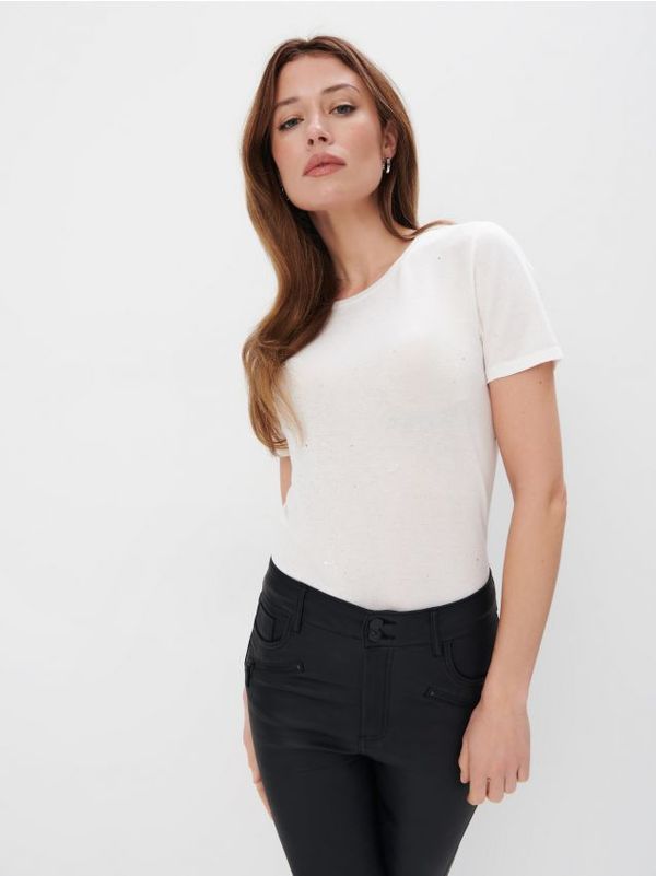 Mohito Mohito - Majica kratkih rukava s mješavinom viskoze - bijela