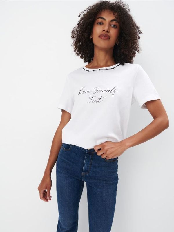 Mohito Mohito - Majica kratkih rukava s natpisom - bijela