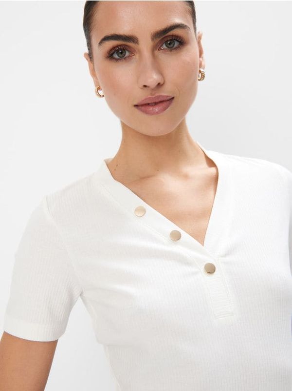 Mohito Mohito - Majica kratkih rukava s V-izrezom - krem