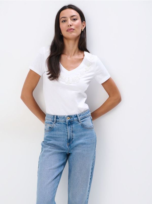 Mohito Mohito - Majica s ukrasnim elementom - bijela